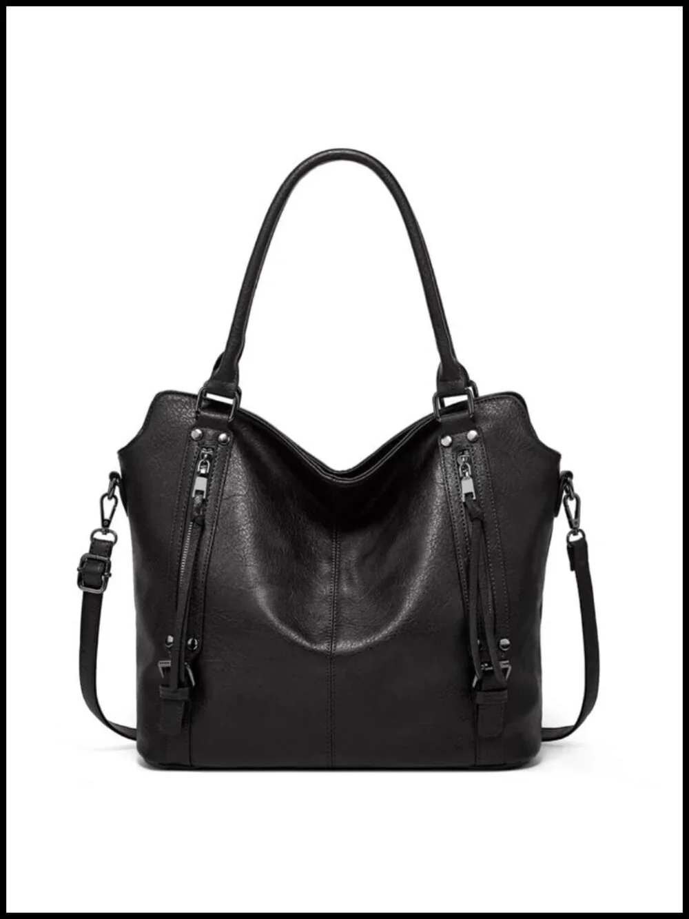 Twievo PU Leather Hobo Tote Bag with Wristlet Crossbody Shoulder Handbag
